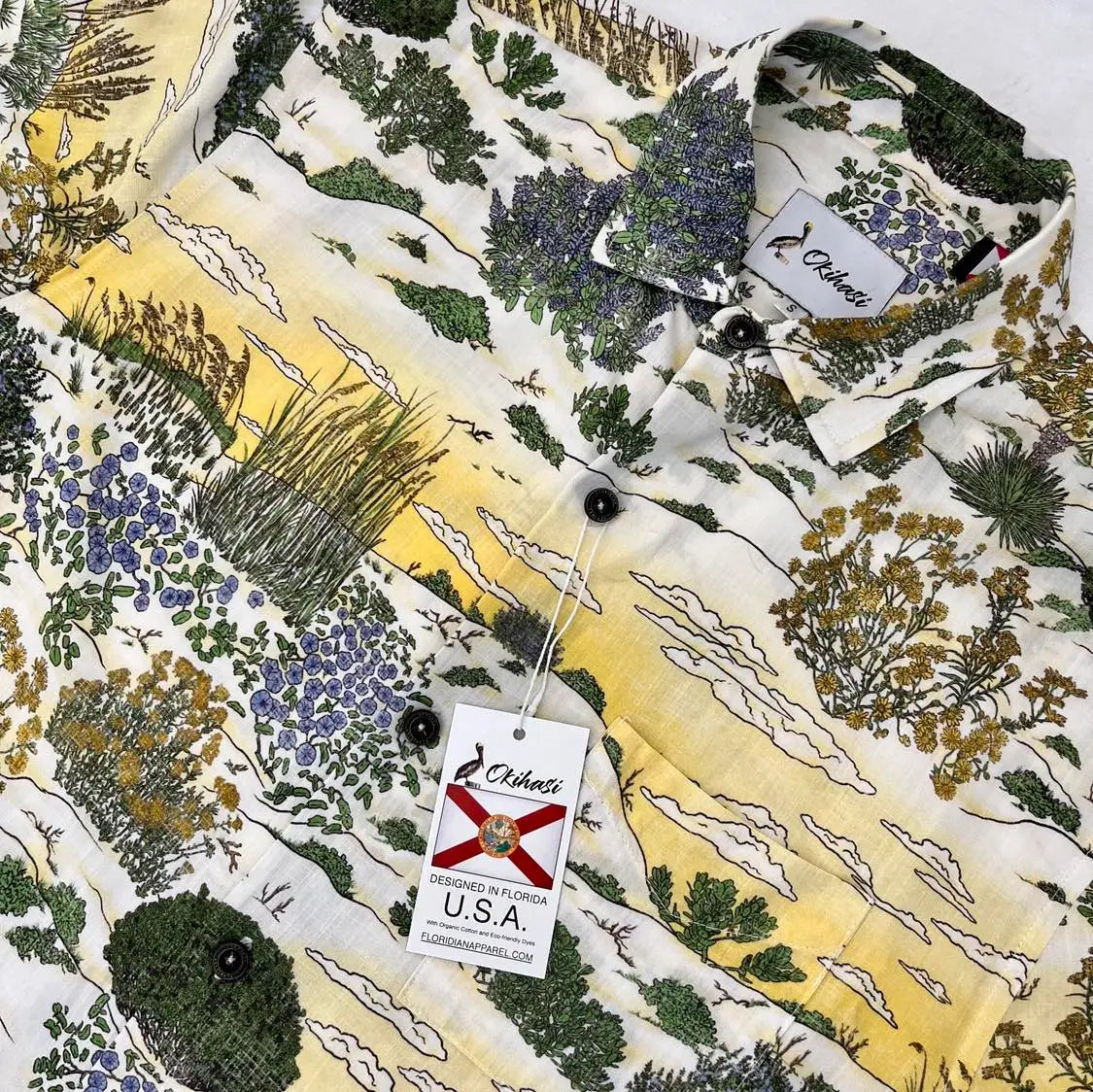 An image of the Coastal Dunes Floridian Shirt by Okihasi.
