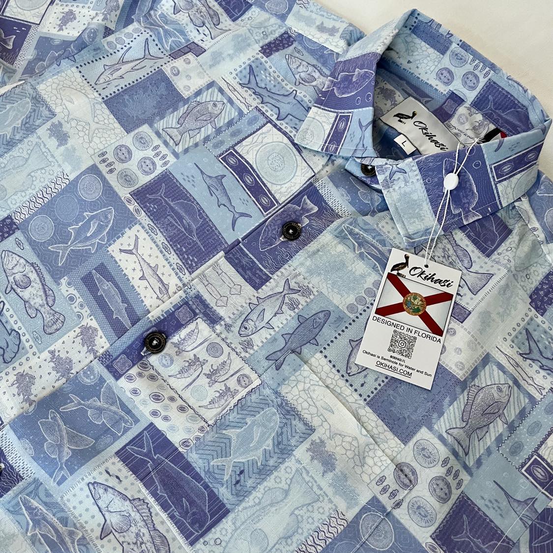 An image of the Offshore Fish Floridian Shirt by Okihasi.