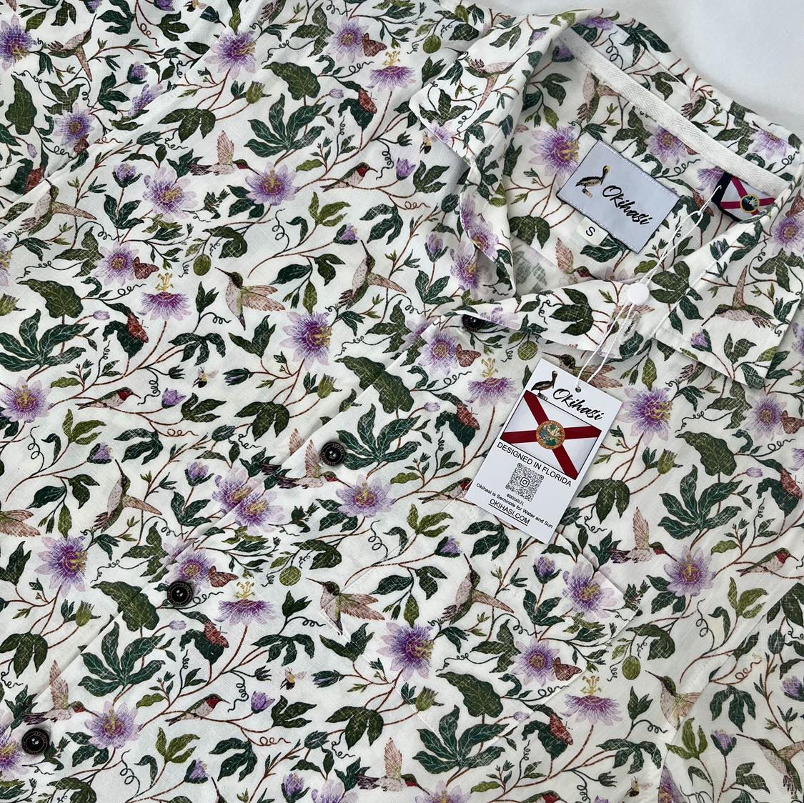 An image of the Passionflower Floridian Shirt by Okihasi.